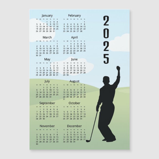 Golf Design 2025 Kalender Magnetkarte (Vorderseite)