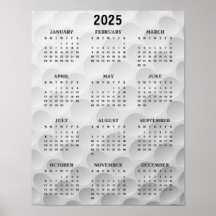 Golf Design 2025 Kalender-Poster Poster