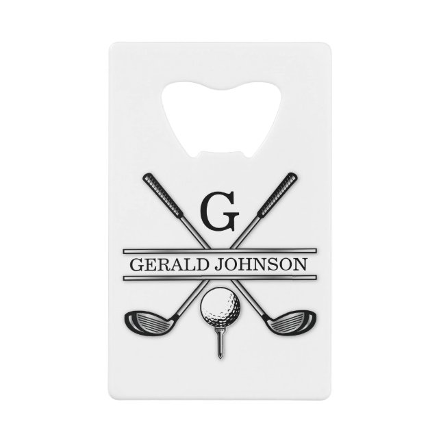 Golf Design Monogramm Vorlage Kreditkartenflasche  Geldbeutel Flaschenöffner (Vorderseite)