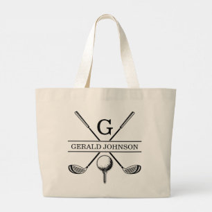 Golf Design Monogramm Vorlage Tote Bag Jumbo Stoffbeutel