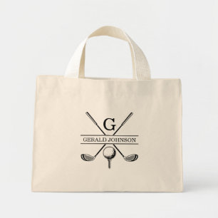 Golf Design Monogramm Vorlage Tote Bag Mini Stoffbeutel