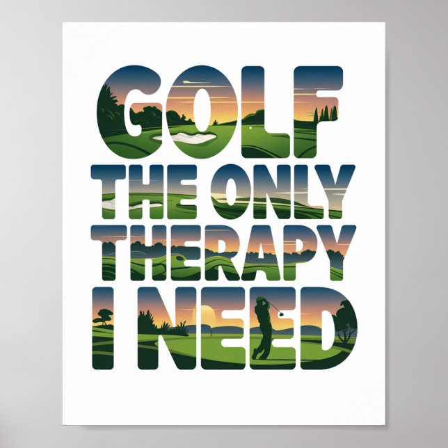 Golf die einzige Therapie, Trendy Poster (Vorne)