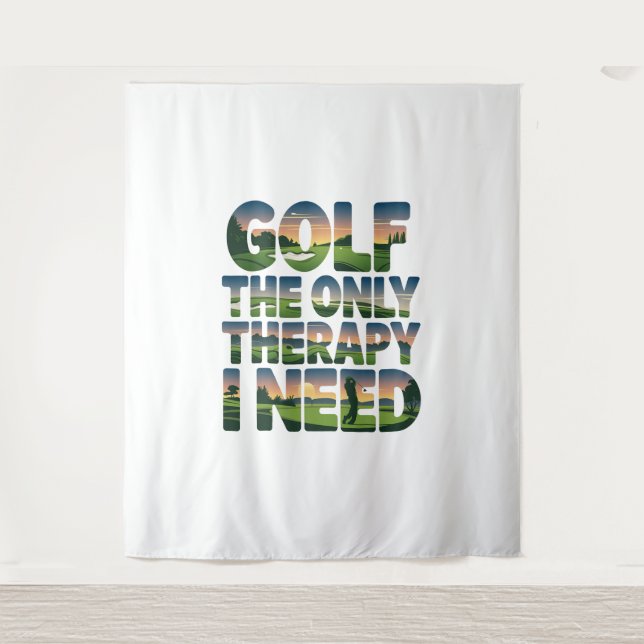 Golf die einzige Therapie, Trendy Wandteppich (Vorderseite)