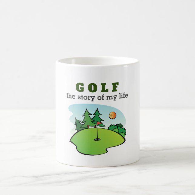 Golf die Geschichte meines Lebens lustig Kaffeetasse (Mittel)
