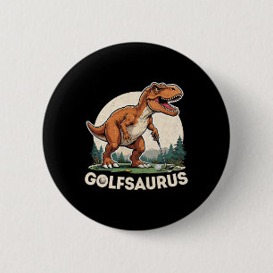 Golf-Dinosaur Golfer T-Rex spielt Golf Dino Golfi Button