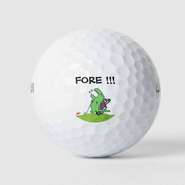 Golf Dinosaurier Golfen Schrei FORE lustigen Golfe Golfball (Vorderseite)