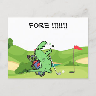 Golf Dinosaurier Golfen Schrei FORE lustigen Golfe Postkarte