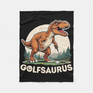 Golf-Dinosaurier-Golfer T-Rex spielt Golf Dino Gol Fleecedecke
