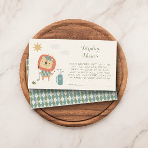 Golf Display Baby Boy Shower Little Putter Argyle Begleitkarte