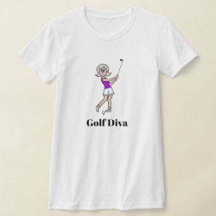 Golf Diva Gray Hair Lady Golfer T - Shirt