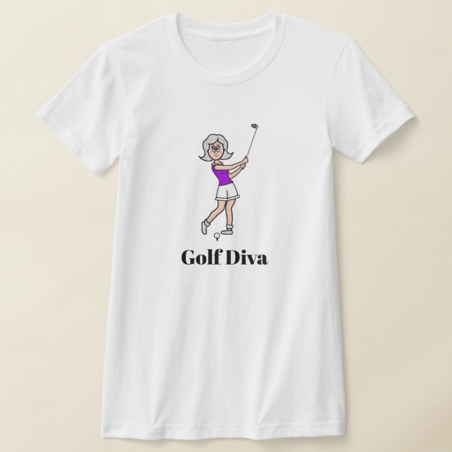 Golf Diva Gray Hair Lady Golfer T - Shirt (Ablage )