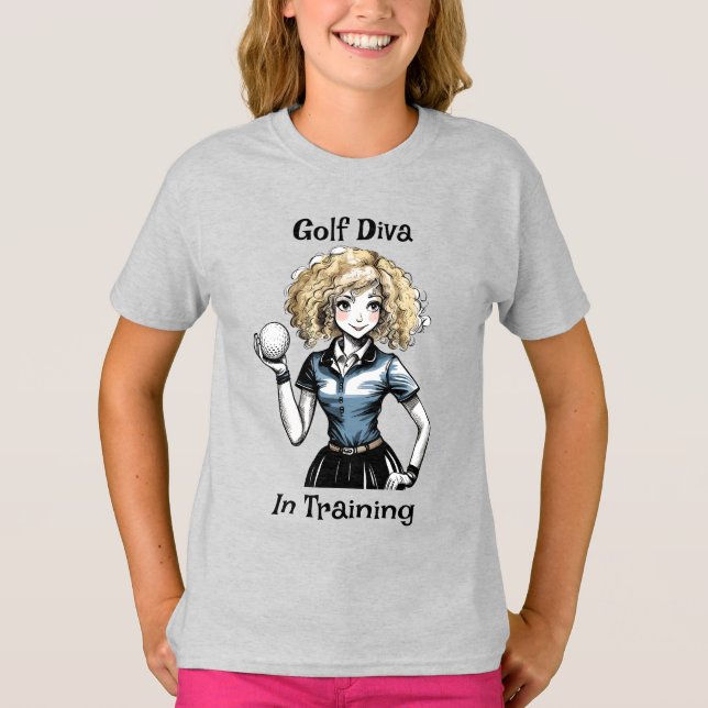 Golf Diva in Training - Junior Golf T - Shirt (Vorderseite)