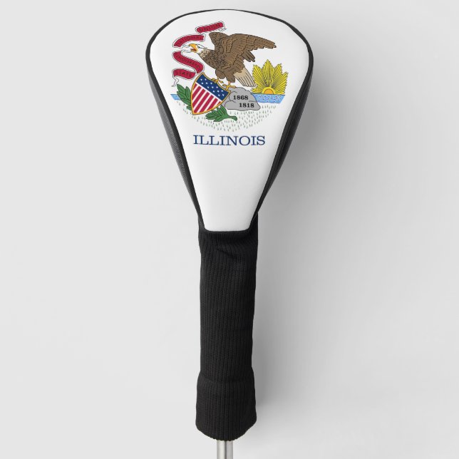 Golf Driver Cover mit Flag Illinois, USA Golf Headcover (Vorderseite)