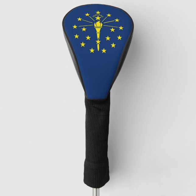 Golf Driver Cover mit Flag von Indiana, USA Golf Headcover (Vorderseite)