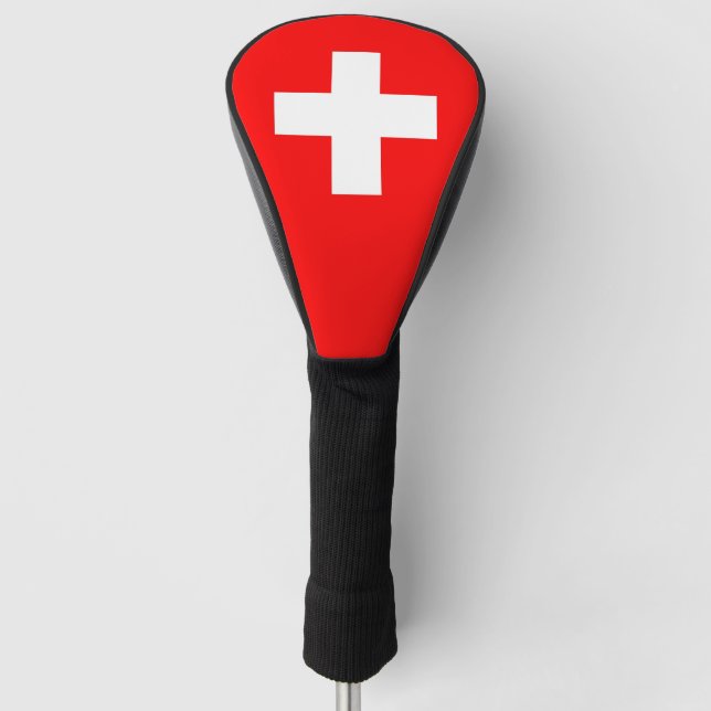 Golf Driver Cover mit Flagge der Schweiz Golf Headcover (Vorderseite)