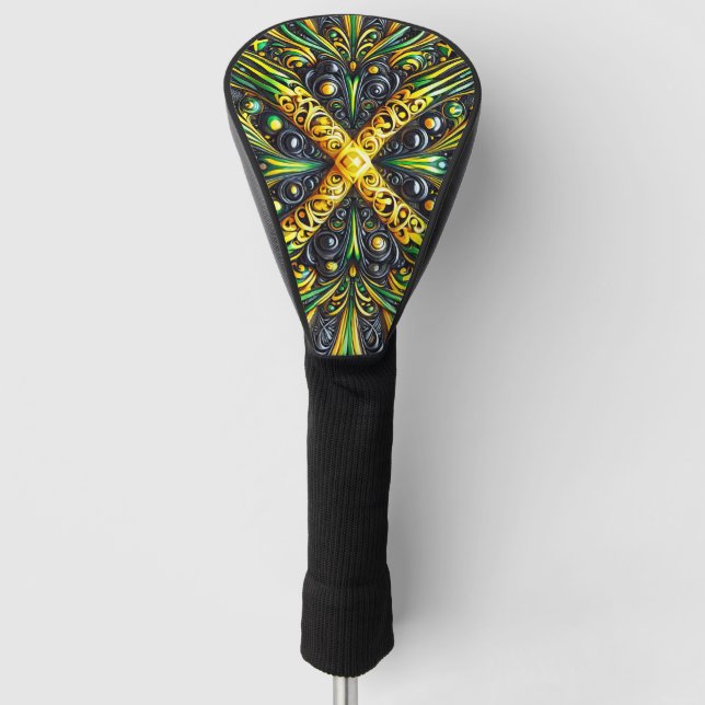Golf Driver Cover mit jamaikanischen Farben Headcover (Vorderseite)