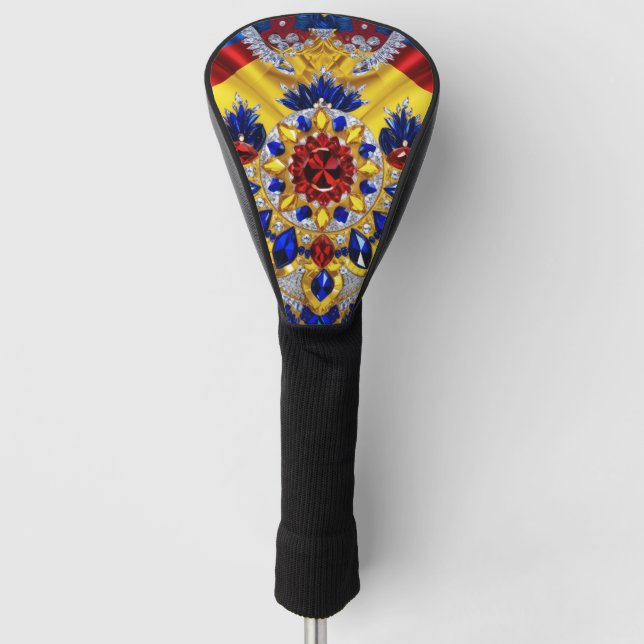 Golf Driver Cover mit rumänischen Farben Headcover (Vorderseite)