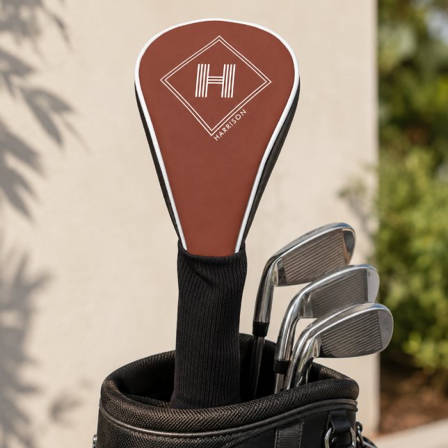 Golf Driver Cover | Moderne geometrische Monogramm Headcover (Von Creator hochgeladen)