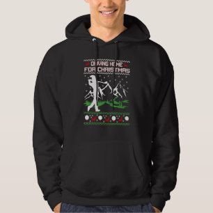 Golf Driving Zuhause für Weihnachten Herren Ugly X Hoodie