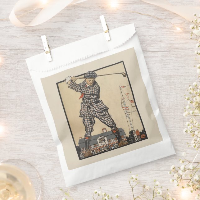 Golf durch die Zeit: Man Swinging Golf Club Geschenktütchen (Ausgeschnitten)