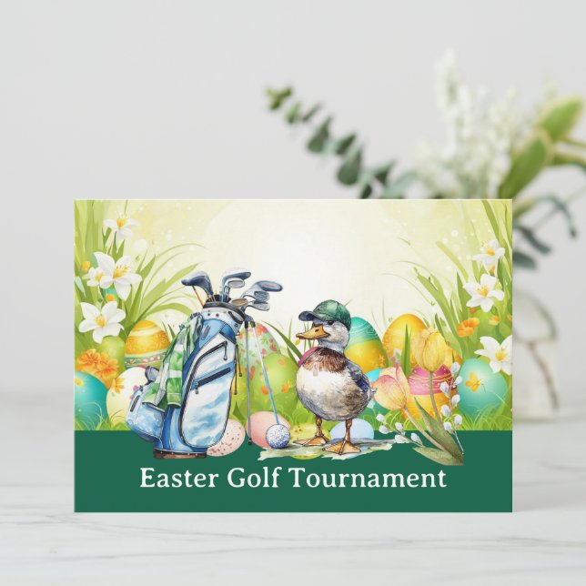 Golf Easter to golfer PARTY invitation  Einladung (Stehend Vorderseite)