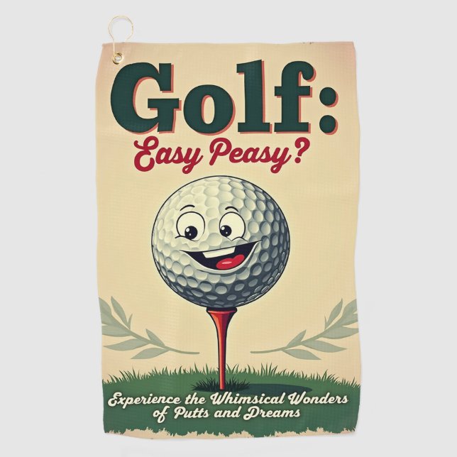 Golf: Easy Peasy? Golfhandtuch (Vorderseite)