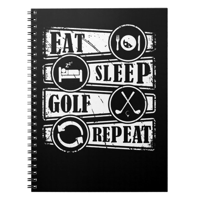 Golf Eat Sleep Golf Wiederholung 651 Golfer Notizblock (Vorderseite)