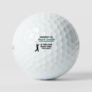 Golf-Eigentum des Golfers, der den Ball mit Namen
