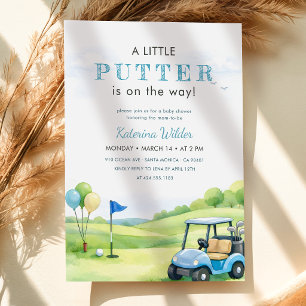 Golf Ein Kleiner Putter Ist Auf Dem Weg Baby Showe Einladung