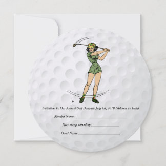 Golf Einladung Frau Golfer
