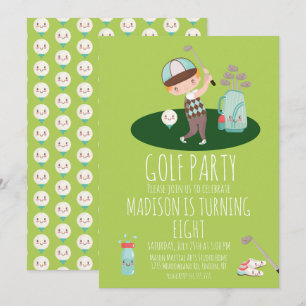 Golf-Einladungen für Jungen zum Geburtstag Einladung
