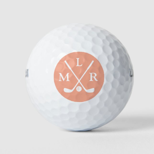 Golf Elegant Modern Monogram Typography Initials Golfball (Vorderseite)