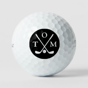 Golf Elegante Moderne Monogramm-Typografie Name Golfball