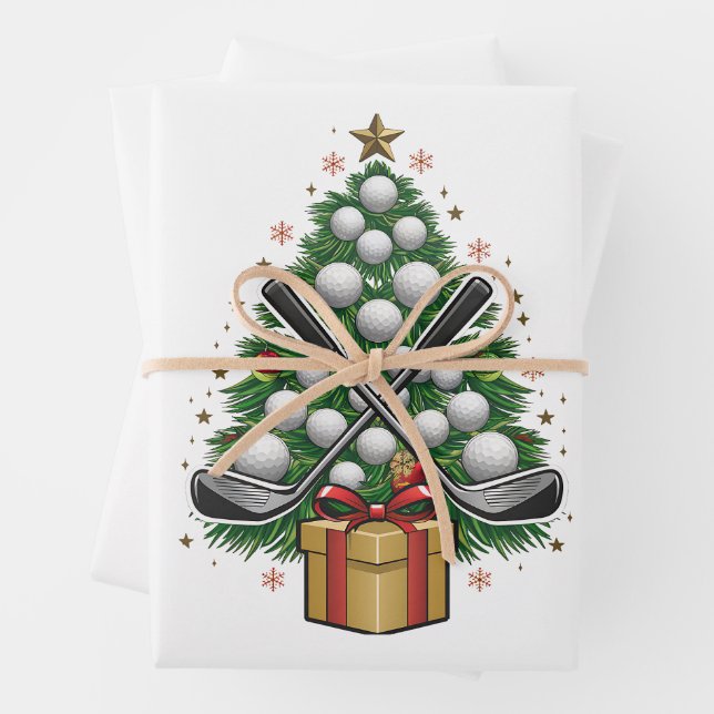 Golf Equipment Christmas Tree Christmas Golf Geschenkpapier Set (Beispiel)