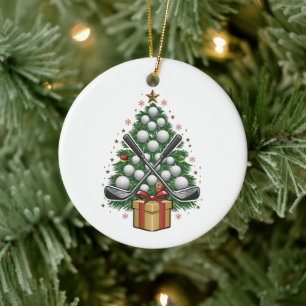 Golf Equipment Christmas Tree Christmas Golf Keramik Ornament