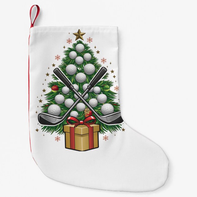 Golf Equipment Christmas Tree Christmas Golf Kleiner Weihnachtsstrumpf (Vorderseite)
