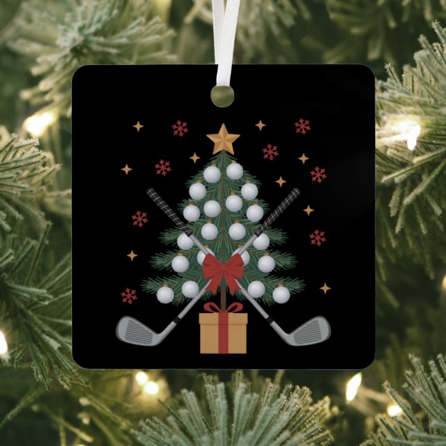Golf Equipment Christmas Tree Christmas Golf Ornament Aus Metall (InSitu)
