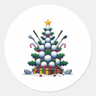 Golf Equipment Christmas Tree Weihnachtsbaum Golfe Runder Aufkleber
