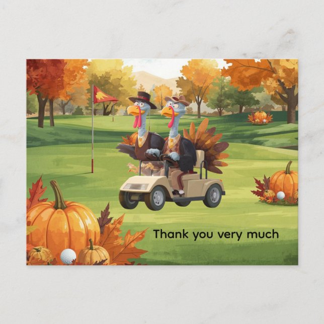 Golf Erntedank Herbst Grußkarte Postkarte (Vorderseite)