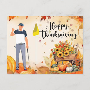 Golf Erntedank Herbstgruss Gruß für Golfer Postkarte