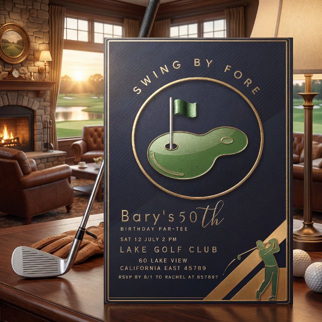 Golf-Erwachsene-Geburtstagsfeier Einladung (Von Creator hochgeladen)