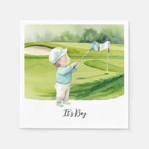 Golf  Es ist ein Junge zur Babyparty   Serviette