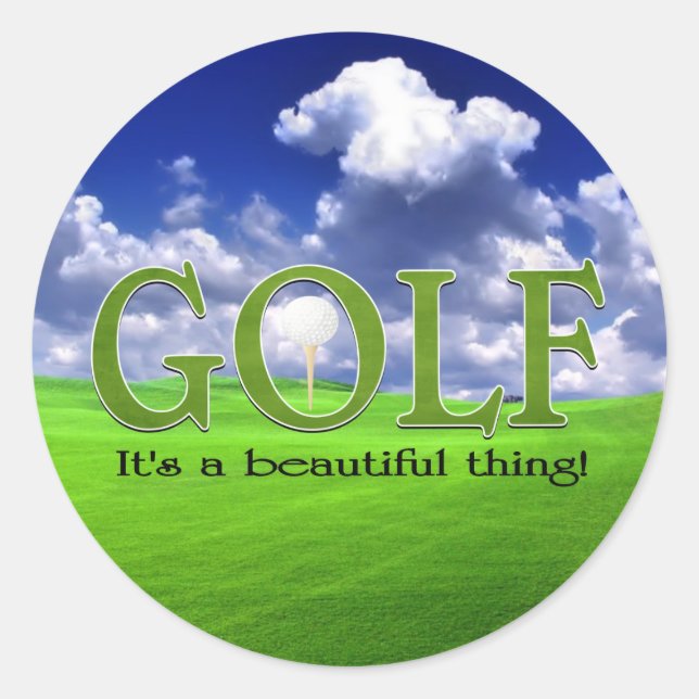 Golf Es ist eine schöne Sache Runder Aufkleber (Vorderseite)
