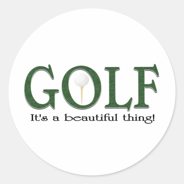 Golf Es ist eine schöne Sache Runder Aufkleber (Vorderseite)