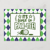 Golf es ist Zeit, Tee Party Postkarte par par par
