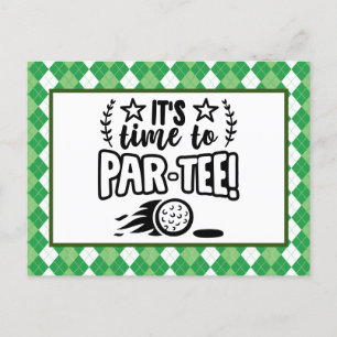 Golf es ist Zeit, Tee Party zu par Postkarte