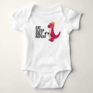 Golf essen schlafen golf wiederholen mit Dinosauri Baby Strampler