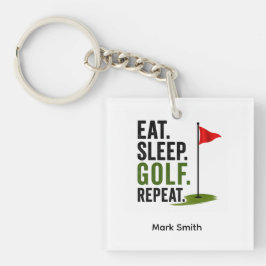 Golf Essen Schlafen Golf Wiederholen Schlüsselanhänger