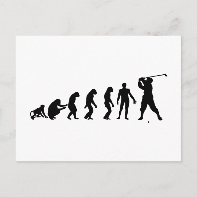 Golf Evolutionstheorie des Sport Postkarte (Vorderseite)