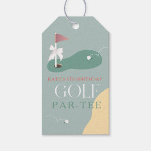 Golf Fairway Rosa Flagge Schleife Mädchen Geburtst Geschenkanhänger